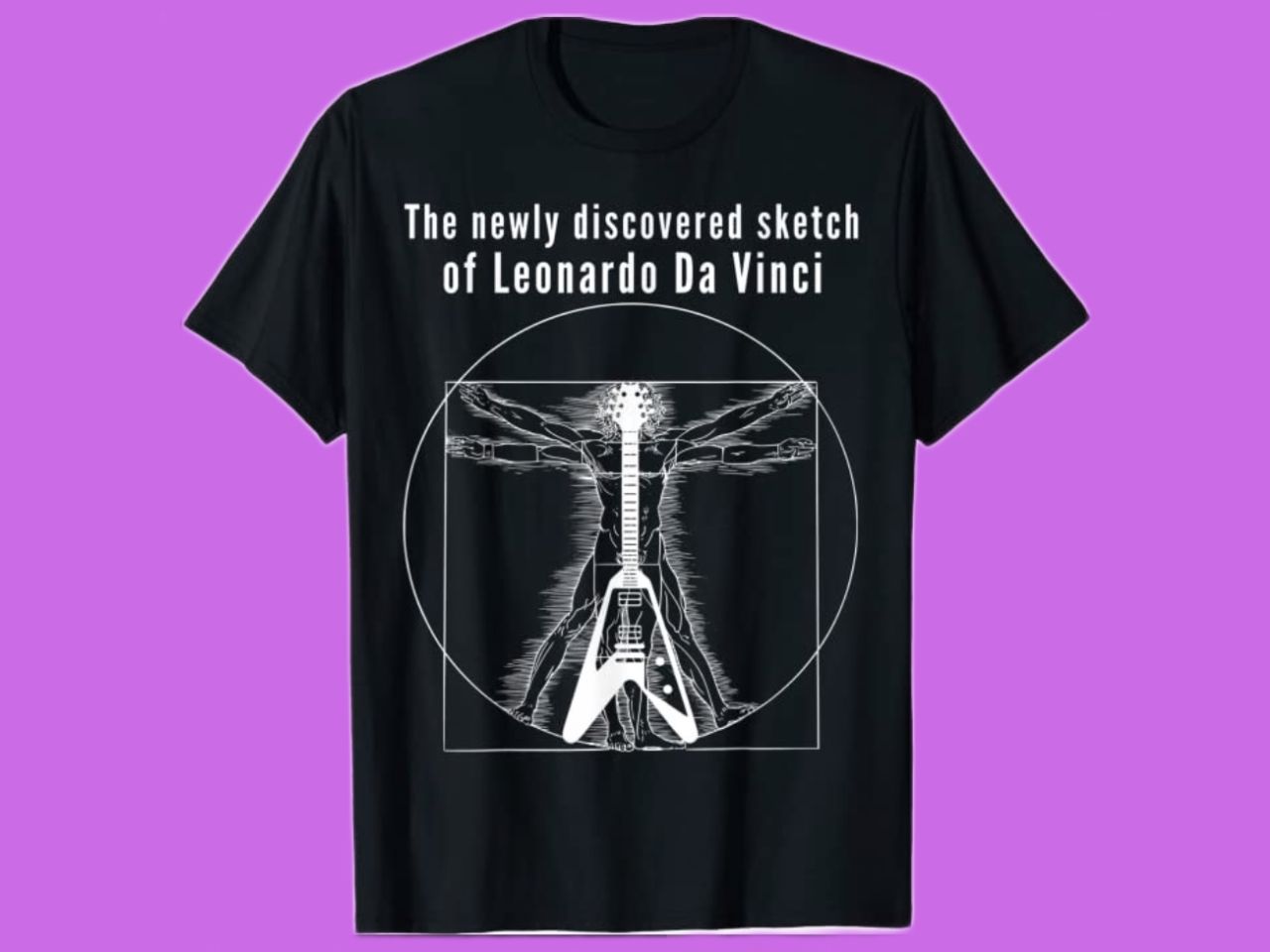 Da Vinci Man Guitar shirt black