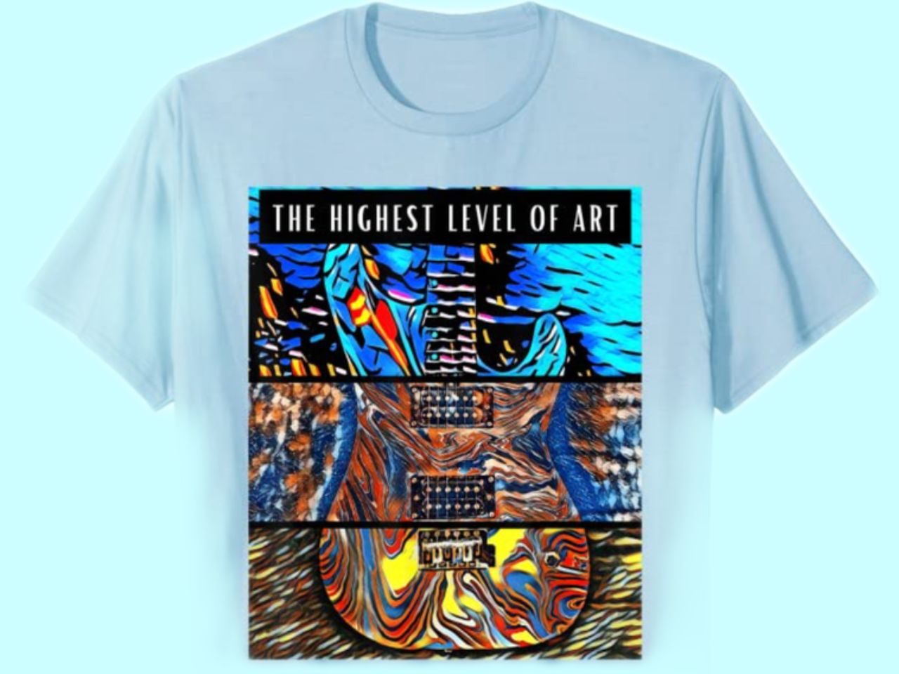 Gift for guitarist – T shirt blue