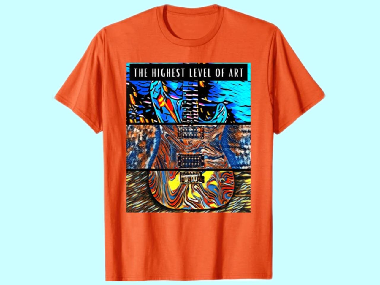 Gift for guitarist – T shirt orange