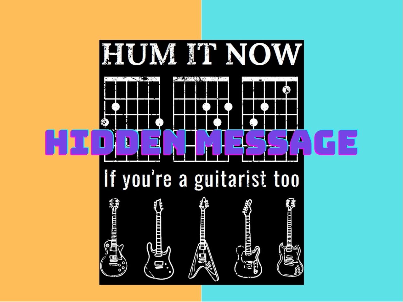 Interactive T-shirt for guitarists hidden message